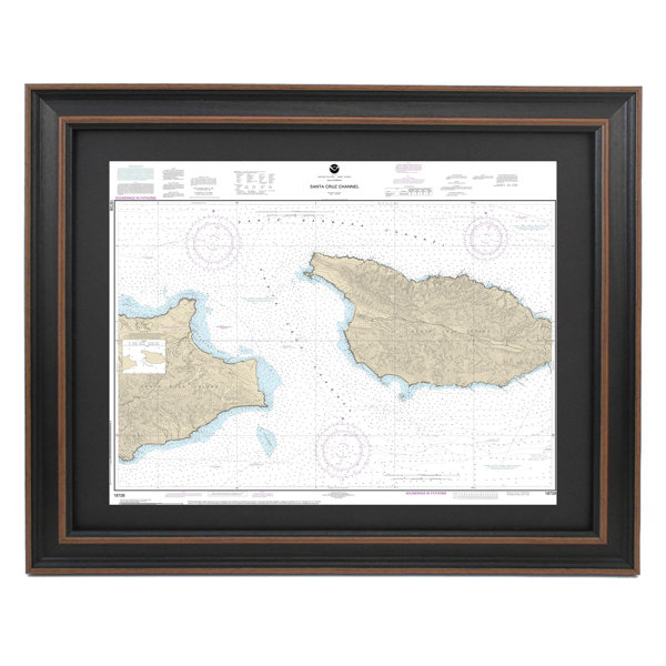 Longshore Tides Santa Cruz Channel Nautical Chart Framed Print